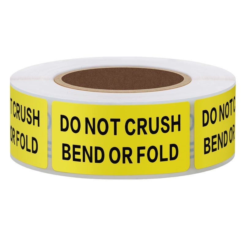 Hybsk 1x2 inch DO NOT Crush Bend OR FOLD Warning Shipping Stickers Self Adhesive Labels - Image 1